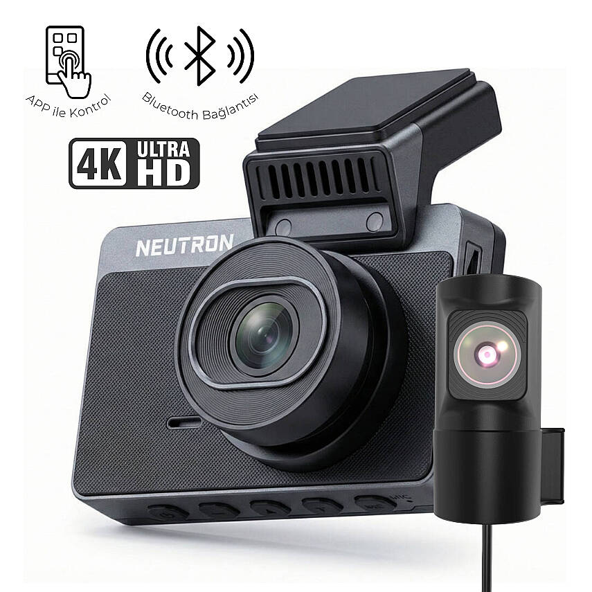 Neutron NTL-CC-02G-4K Çift Kameralı 4K Araç Kamerası, Wi-Fi ve Mobil Uygulama Destekli - 1