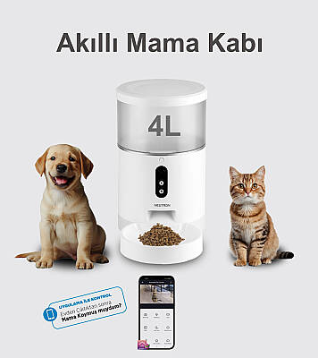 NEUTRON Akıllı Otomatik Evcil Hayvan Mama Kabı ve ŞARJLI KABLOSUZ Led Işıklı Çelik Su Kabı İkili Ekonomik Set - 2