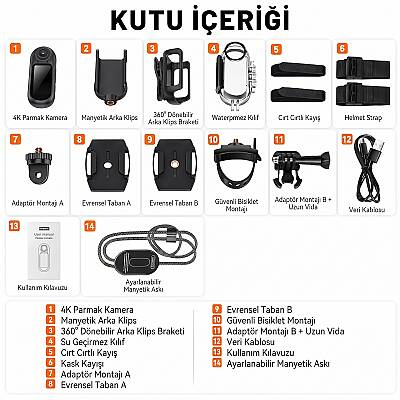 Neutron NTL-AC-01MD4K Mini Aksiyon Kamerası, 4K Görüntü Kalitesi, Titreşim Önleyicili - 6