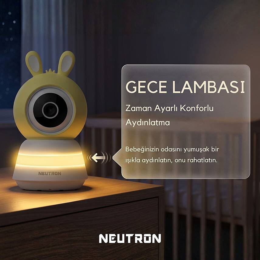 Neutron NTL-BC-04WBM Monitörlü Bebek Kamerası, Ebeveyn Ekranlı ve Ninni Özellikli Bebek Kamerası - 5