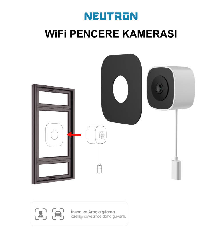 Neutron NTL-IP15GS-3MP Manyetik Yapışkanlı 3MP Kablosuz Pencere Kamerası, Karavan Kamerası - 5