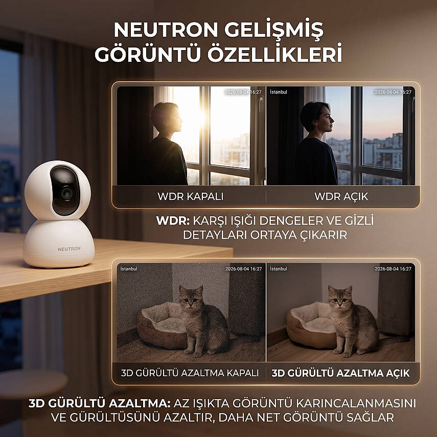 Neutron NTL-PT-16-3MP İç Mekan Kamerası, Evcil Hayvan ve Güvenlik Kamerası - 5