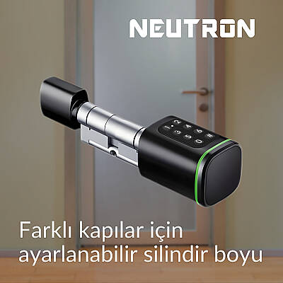 Neutron NTL-SC-02FKPB Akıllı Kapı Kilidi Siyah, Parmak izi, Anahtar, Kart, Şifre - 3