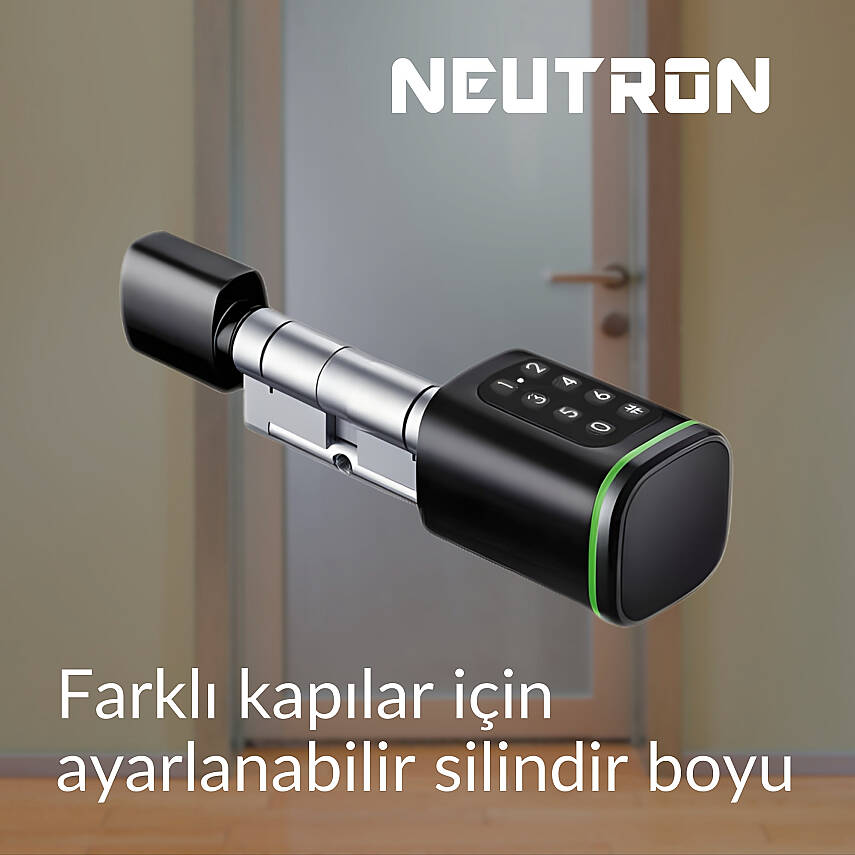 Neutron NTL-SC-02FKPB Akıllı Kapı Kilidi Siyah, Parmak izi, Anahtar, Kart, Şifre - 3