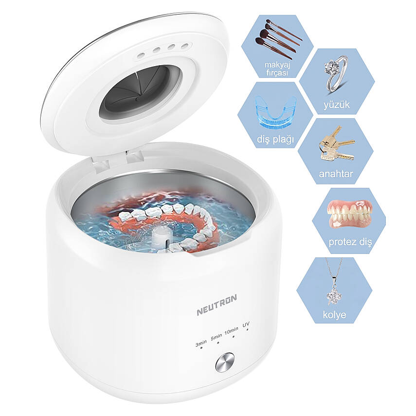 Neutron NTL-SC-05 Ultrasonik Yıkama ve Temizleme Makinesi, UV Temizlik, Mücevher, Protez Diş, Gözlük ve Aksesuar