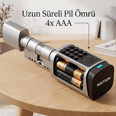 Neutron NTL-SC-09FKPW Akıllı Kapı Kilidi, Parmak İzi, Şifre Kombinasyonu, Akıllı Kart, Fiziksel Anahtar ve Mobil Uygulama - 4